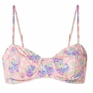 LoveShackFancy **NWT** Cassandra Bikini Top In Pink Blue White Garden Print